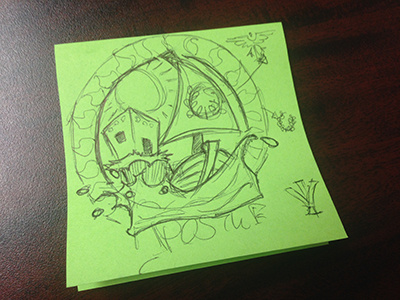 Post-it progress adventure boat building logo post it sea wip