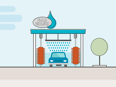 Carwash car carwash dribbble illustration vector