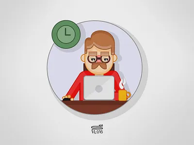 Character character color flat vector