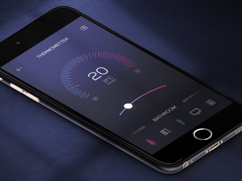 Smart Home app - Thermometer animation gif interaction mobile ui smart home thermometer vietnam