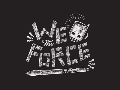 We the Force black coffee design illustration lettering pen stippled studio white