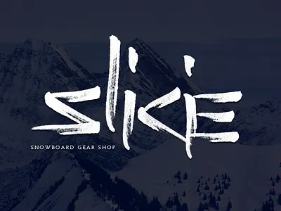 Slikie brand branding brush calligraphy gear handwrite lettering logo script shop snow snowboard