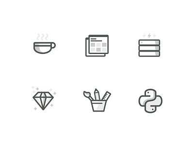 Programming Language Icons coding css education html icons illustration java language programming python ruby