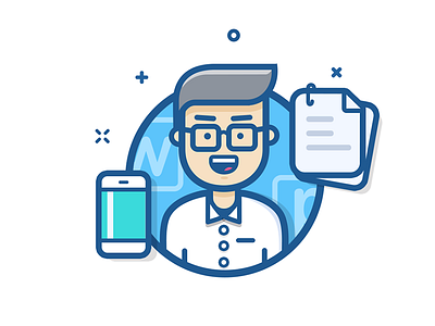 business man avatars character glasses icons illustration paper people phone samsung shirt user vector