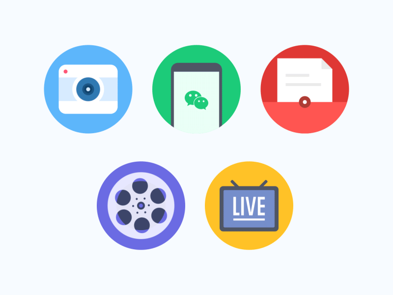 Uni Icon Animation animation camera doc icon live movie phone