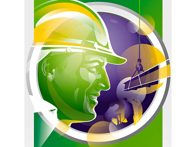 Builder builder illustration mobile operator russian