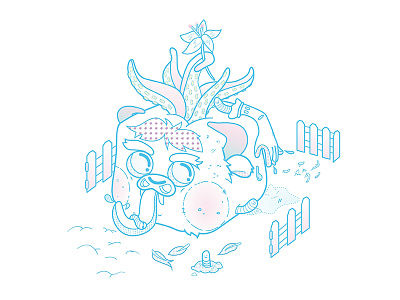 Friendly Bull - CuBee animal bull cute experiment fun illustrator line simple vector worms