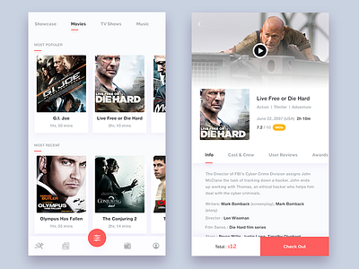 Watch Movies online ticket ui ux