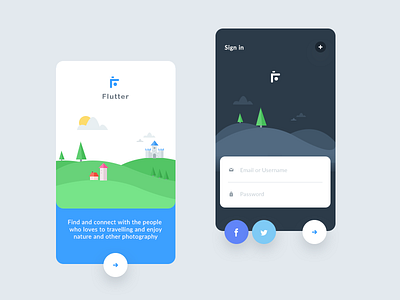 Flutter intro screens (photography app) app camera castle create flutter landscape photograph signin signup ui