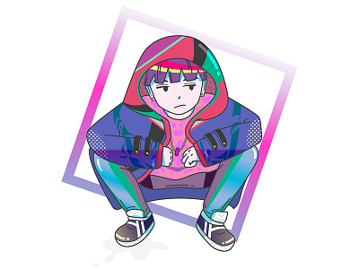 Squat. colorful experiment geometric illustrator neon relax rgb squat vector