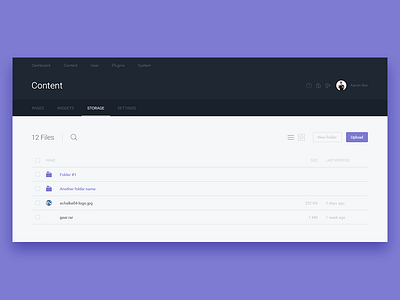 Gear CMS Dashboard Admin admin backend cms dashboard files interface storage ui web