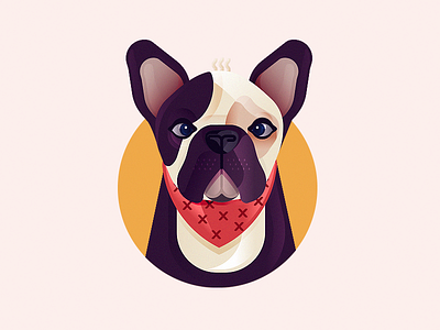 Doggy bulldog dog ears pug puppy sharp sweat vector