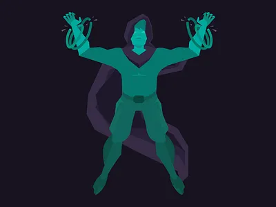 Supervillain character flat illustration superhero villain