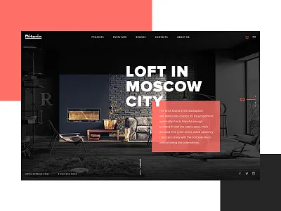 Diterio main page clear design diterio interior loft ui wed
