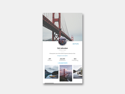 Daily Ui 006 - User Profile 005 app daily ui instagram ios ios app photography profile ui user interface