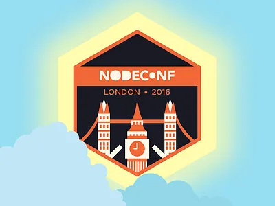 Nodeconf London 2016 logo (Day) flat illustration logo