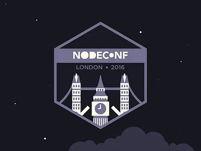 Nodeconf London 2016 logo (Evening) flat illustration logo