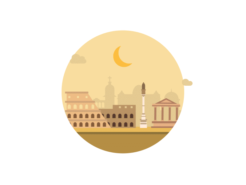 Let the story be your guide buildings city flat illustration london los angeles new york pictogram rome