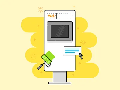 Design Signage for your Kiosk branding icon illustration ipad kiosk signage