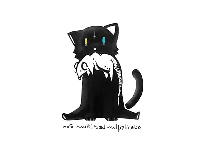 We die but multiply cat dead hand drawn illustration kitty mouse photoshop rat rat race rodent texture yellow