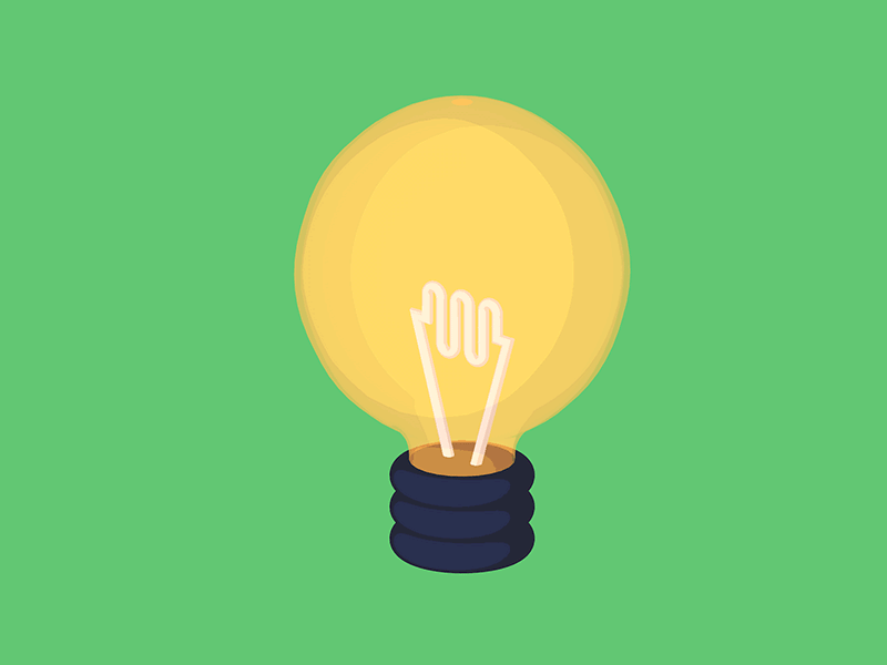 Light Bulb Icon Isometric 3d animated animation c4d cinema flat icon