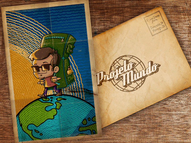 Projeto Mundo - World project illustration visual identity