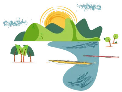 Scribbles green illustrator sun vintage