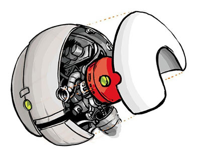 Big 57 - Robotic Head - Exploded illustration