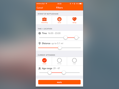 Bottleshake Mobile App Filters filters ios mobile native