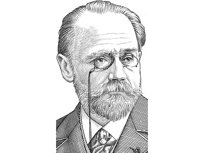 Emile Zola hedcut pen ink portrait stipple