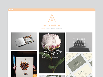 lesliewilkins.com branding graphic design illustration logo portfolio typography update website