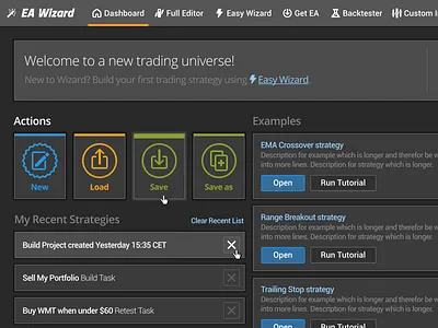 Easy Wizard app application blue dark design green icon icons interface orange ui ux