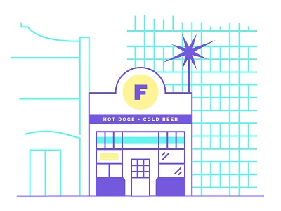 Hot Dogs • Cold Beer architecture austin building illustration texas