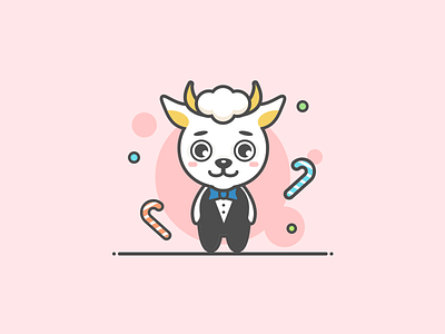 kindergarten 1- Lamb animal baby cute illustration pink sheep