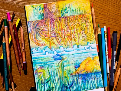 Roots art character coloredpencil colors drawing drawingeveryday illustration mariashishcova moleskine roots sketchbook