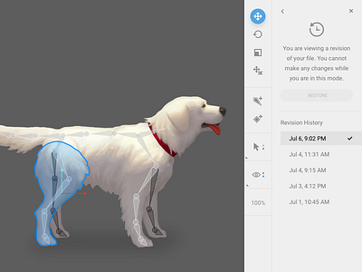 Revision History 2d bones character date dog history revision skeleton toolbar version