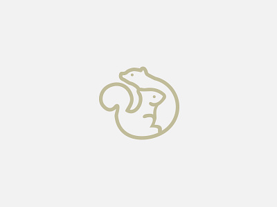 Logo Bear and Squirrel animal animals bear brand icon logo squirrel