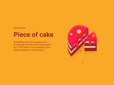 Piece of cake cake flat idiom illustration material