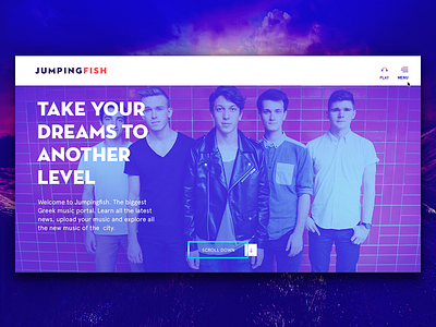 Jumping Fish redesign and prototyping (wip) design interface music one page redesign site ui ux web
