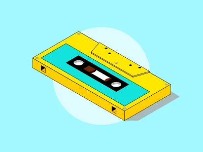 Classy? Classic. Loud. cassette flat illustration isometric music vintage