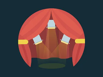 Theatre Round Icon cinema flat icon illustration spotlight theatre