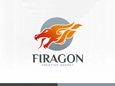 Fire Dragon Logo Template dragon eps fire flames head logo psd template vector