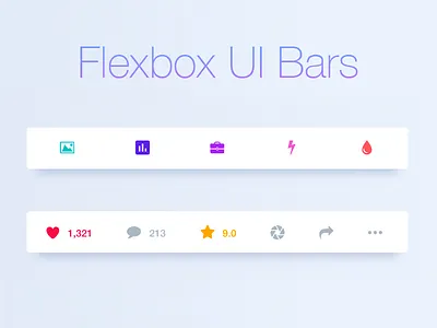 Flexbox UI Bars buttons css flexbox interface ui user interface ux web design