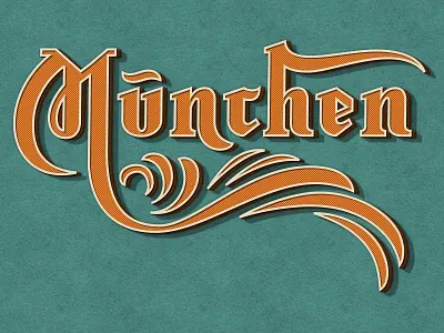 munich 3d blackletter lettering script texture