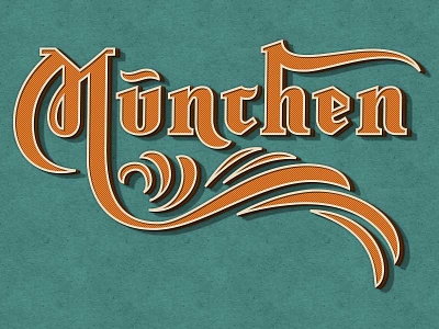 munich 3d blackletter lettering script texture