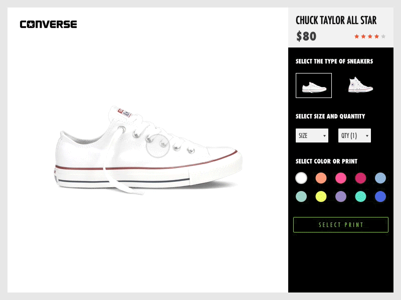 Converse animation constructor converse product selector