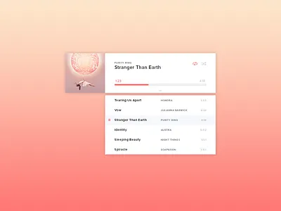 Desktop Music Player - Playlist View 008 app dailyui desktop minimal music player playlist simple ui