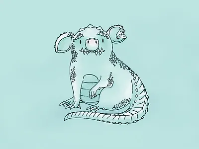 🐊+🐷=🍉 crocodile hand drawn illustration pig