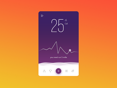 Fitness cal card fitness graphic interaction menu mobile stats strong ui ux