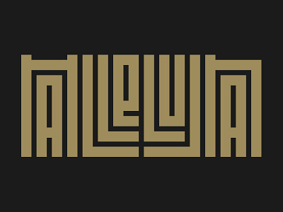 Hallelujah black gold hallelujah illustrator lettering typography